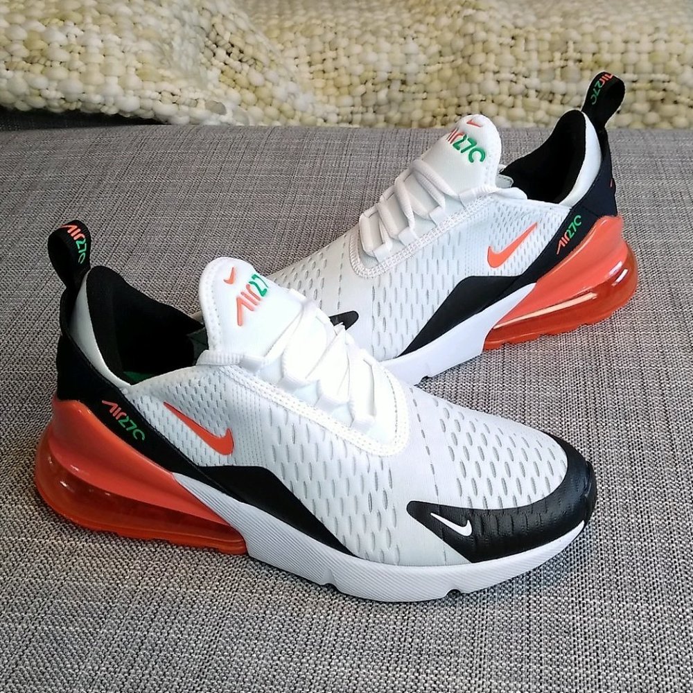 Nike Air Max 270 White Orange Size 8.5 NEW!